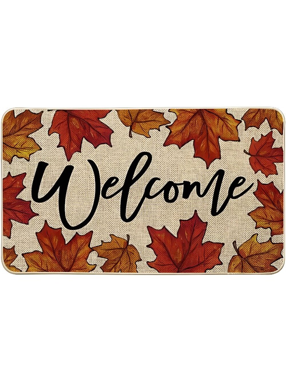 Maple Leaves Welcome Fall Doormat, Autumn Home Decor 17x29 Inch